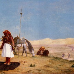 Jean-Léon Gérôme: Prayers in the Desert, 1864. private collection.