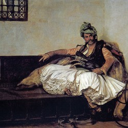 Jean-Léon Gérôme: A Bashi-Bazouk Chieftain (Un chef bachi-bouzouk), 1881. Schweitzer Gallery, New York.